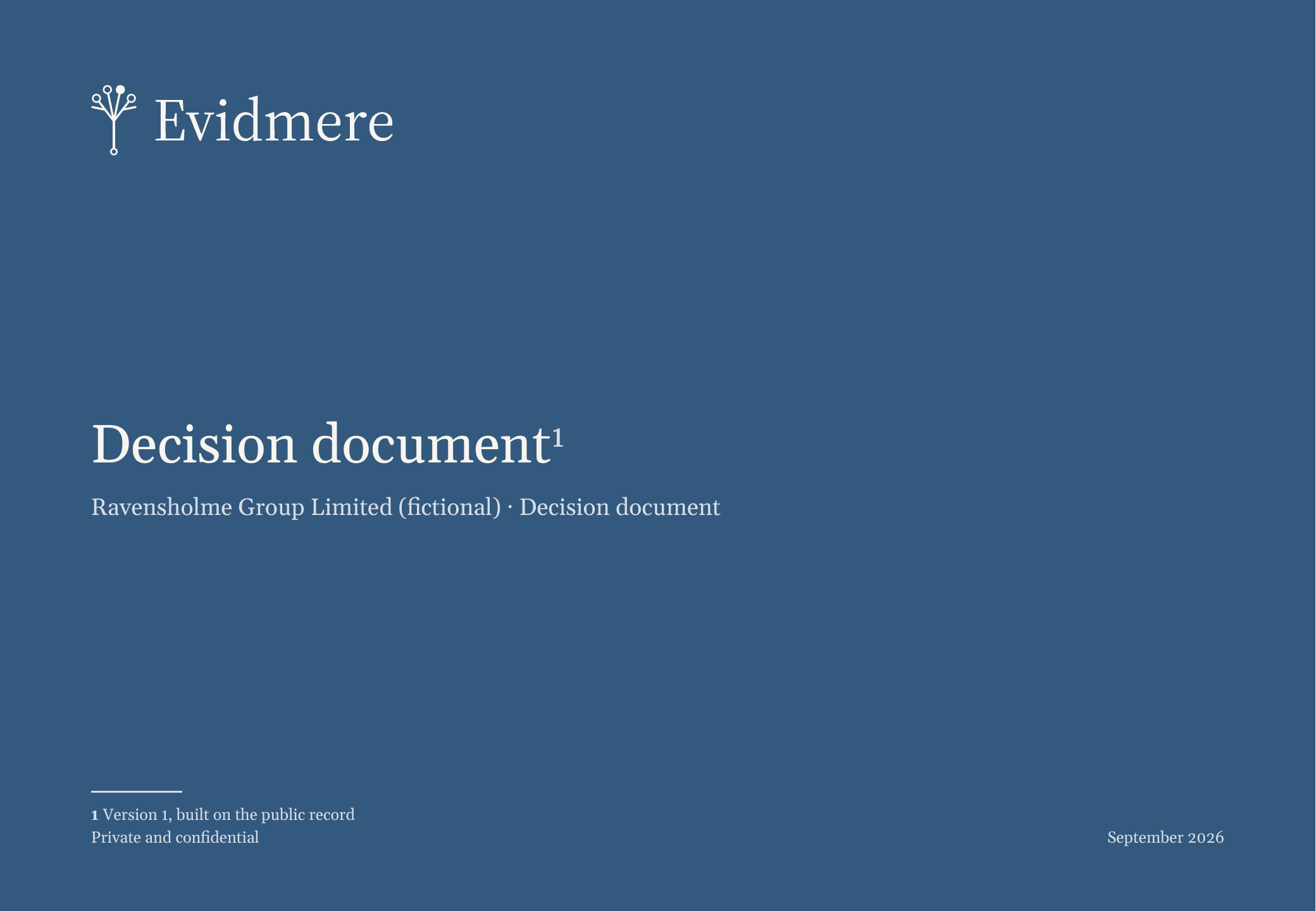 The cover of a decision document: Decision document, September 2026